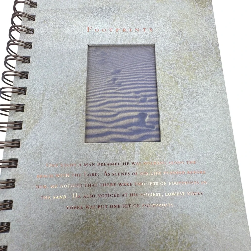 Footprints in the Sand Spiral Journal Lined Notebook Confirmation Graduation